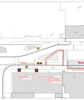 Verkehrszeichenplan für die Baustelle in der Egerlandstraße | © Stadt Geretsried