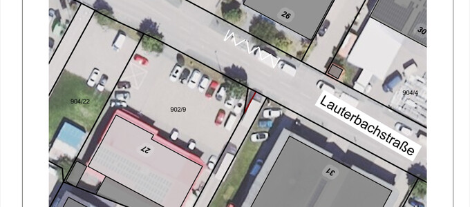 Beschilderungsplan zeigt die neue Bushaltestelle in der Lauterbachstraße | © Stadt Geretsried