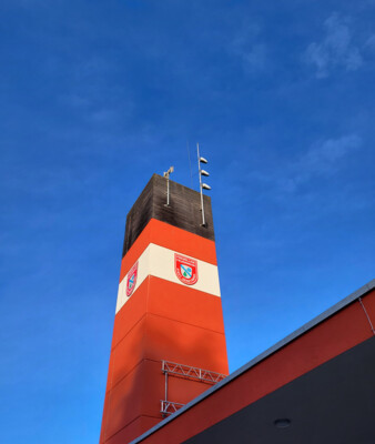 Sirenen am Turm der Feuerwache Nord in Geretsried | © Stadt Geretsried