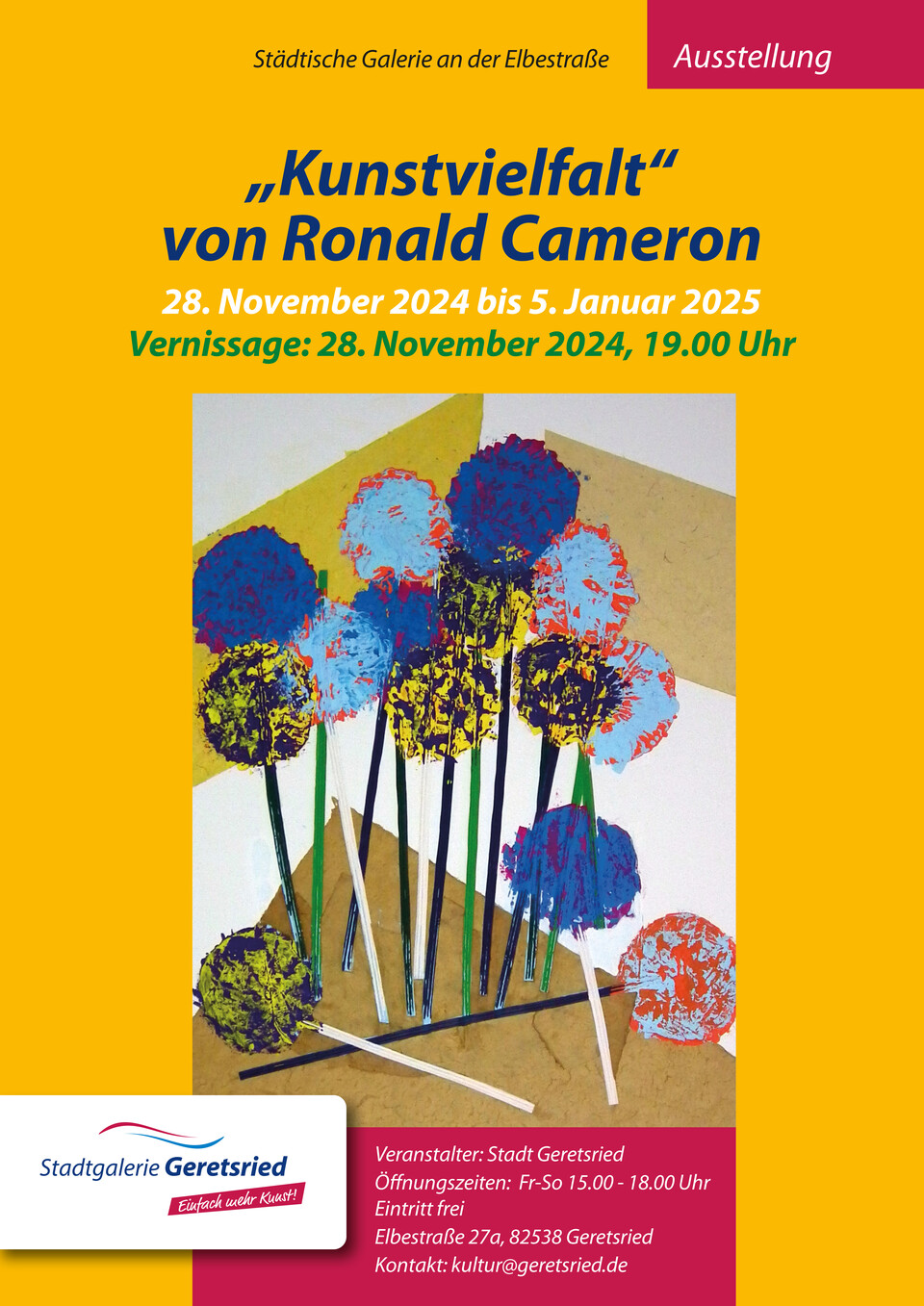 Plakat zur Ausstellung von Roland Cameron | © Stadt Geretsried